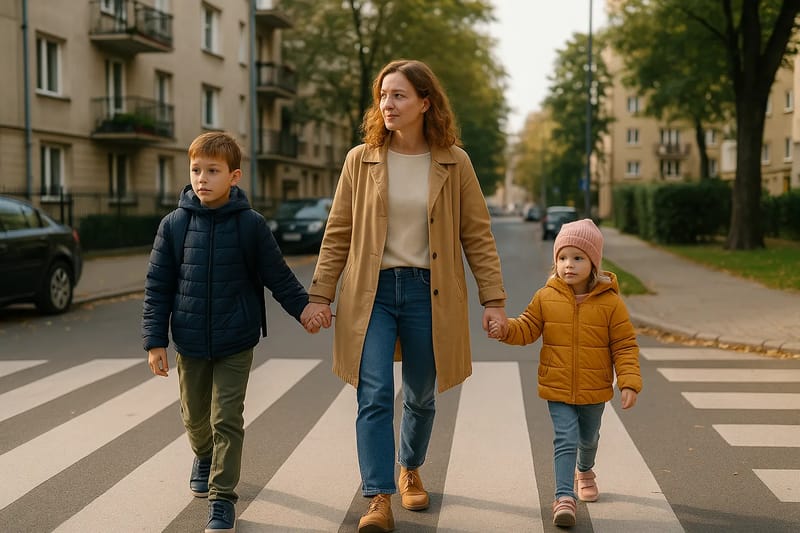 Dwoje dzieci w różnym wieku: jak ustawić strefy, żeby miały sens – Ilustracja stworzona z pomocą AI.