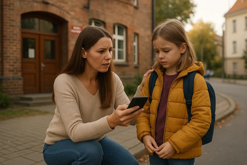 Dziecko zgubiło telefon — co zrobić? Krok po kroku – Ilustracja stworzona z pomocą AI.