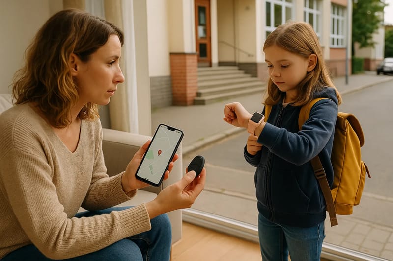 GPS dla dziecka: aplikacja, zegarek czy breloczek — co wybrać – Ilustracja stworzona z pomocą AI.