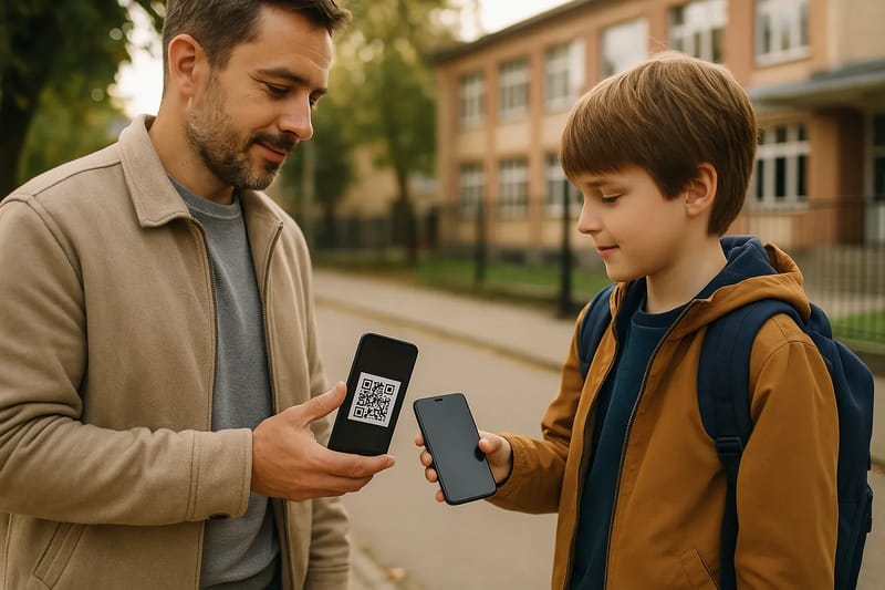Parowanie przez kod QR: jak przekazać telefon dziecku krok po kroku