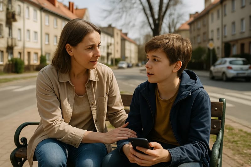 Rozmowa z dzieckiem o bezpieczeństwie w internecie: 10 zasad – Ilustracja stworzona z pomocą AI.